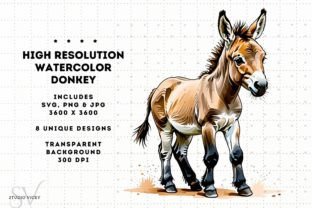 Watercolor Donkey Clipart Graphic by Victoria Gates · Creative Fabrica