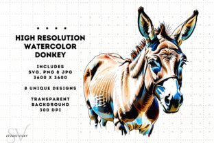 Watercolor Donkey Clipart Graphic by Victoria Gates · Creative Fabrica
