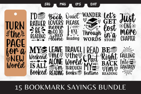 15 Bookmark SVG | Book Lovers Sayings