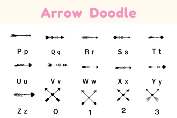 Arrow Doodle Font - Preview 2