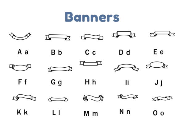 Banners Font PNG with transparent background - Preview 1