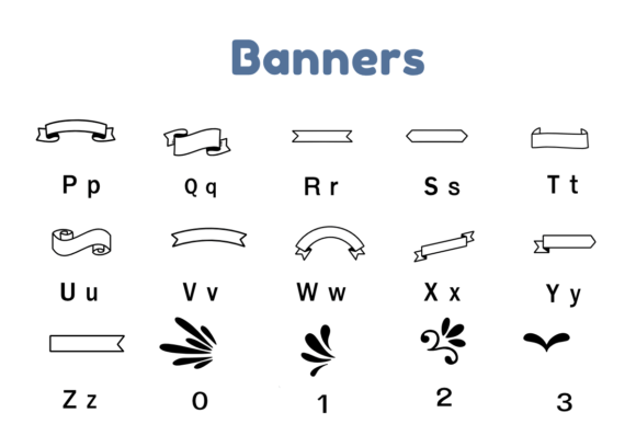 Banners Font PNG with transparent background - Preview 2