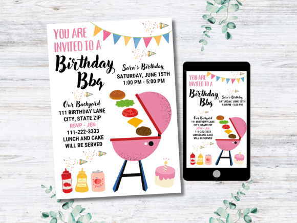Birthday BBQ Invitation Canva Template