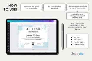 Certificate of Completion Canva Editable Graphic by SnapyBiz · Creative ...