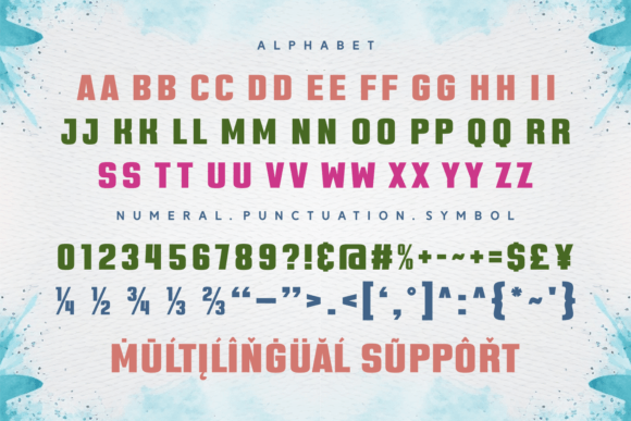 Color Stamp Font PNG with transparent background - Preview 5