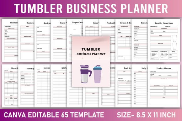 Editable Tumbler Business Planner Canva