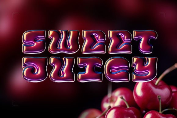 Glossy Cherry Font PNG with transparent background - Preview 1