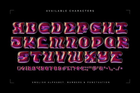 Glossy Cherry Font PNG with transparent background - Preview 3