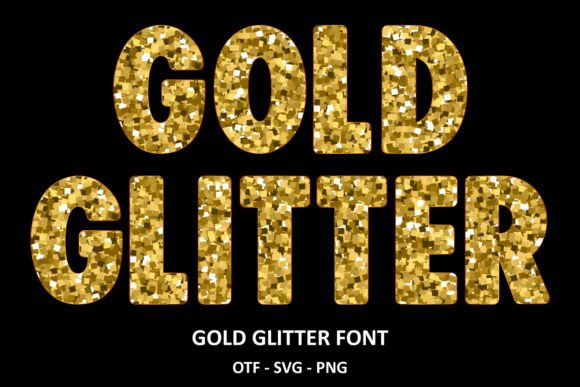 Gold Glitter Font - Preview 1