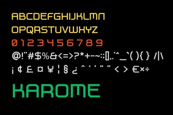 Karome Font PNG with transparent background - Preview 3