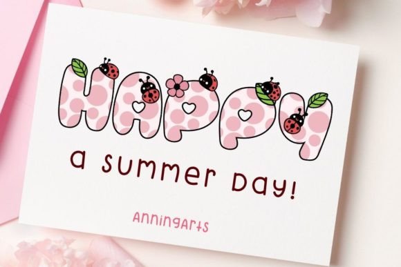 Ladybug Font PNG with transparent background - Preview 1