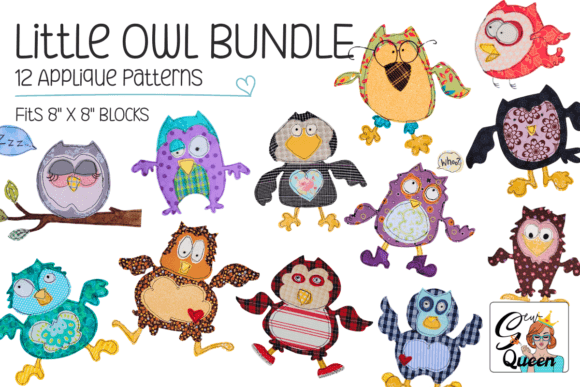 Little Owls BUNDLE -12 Applique Patterns