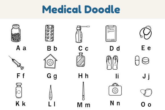 Medical Font PNG with transparent background - Preview 1