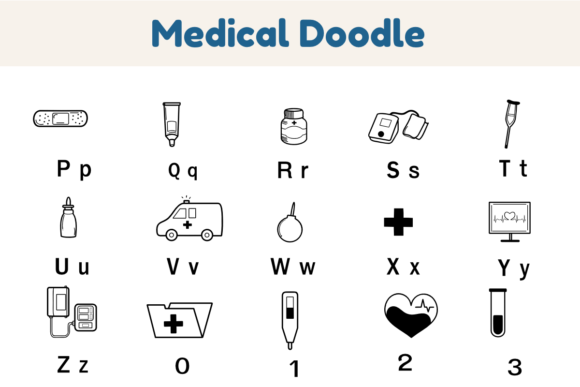 Medical Font PNG with transparent background - Preview 2