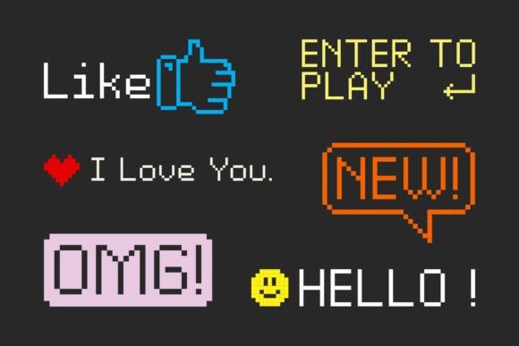 Pixidot Mayhem Font PNG with transparent background - Preview 1