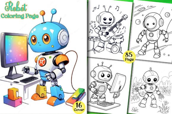 Robot Coloring Book for Kids