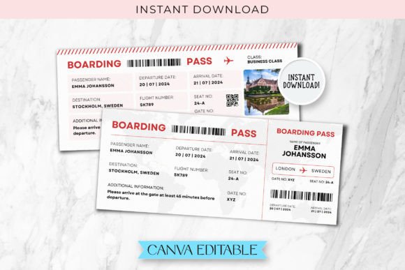 Sweden Trip Surprise Gift Ticket Canva