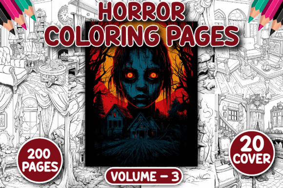 200 Horror Coloring Pages for Adults