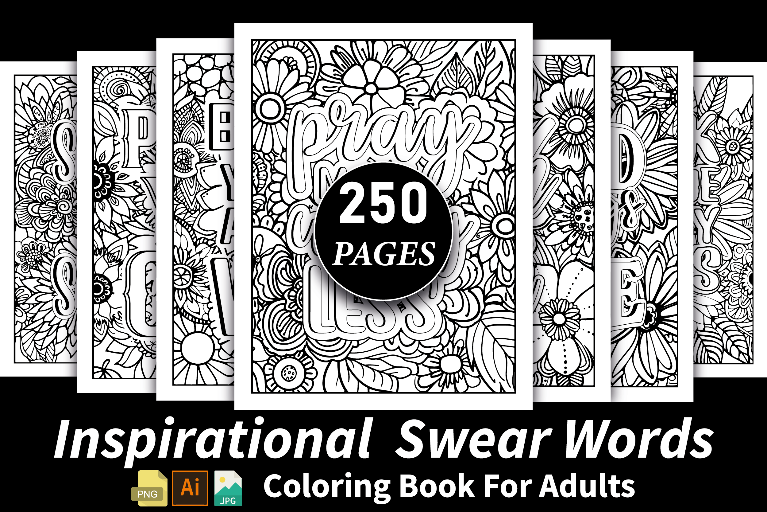 250+ Stress Relief Coloring Pages- Adult