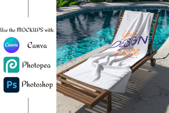 30x60 Beach Towel Mockup