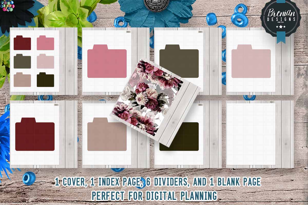 Burgundy Floral File Folder Planner Graphic by Bren Wotherspoon ...