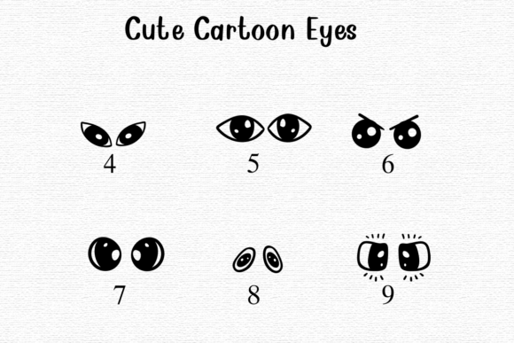Cute Cartoon Eyes Font - Preview 3