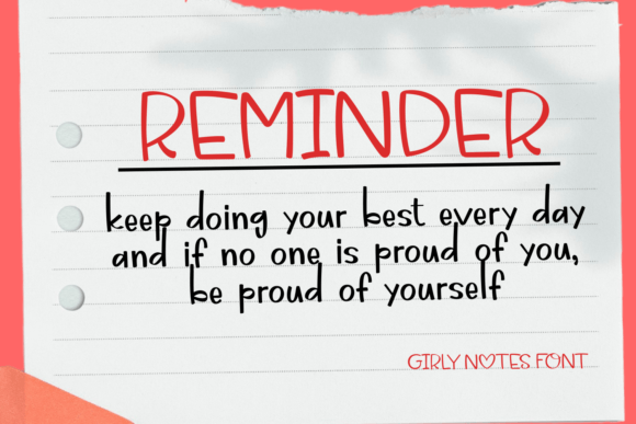 Girly Notes Font PNG with transparent background - Preview 2