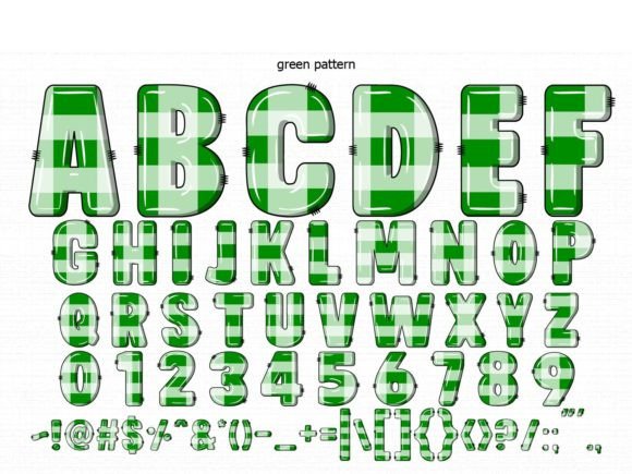 Green Pattern Font - Preview 1