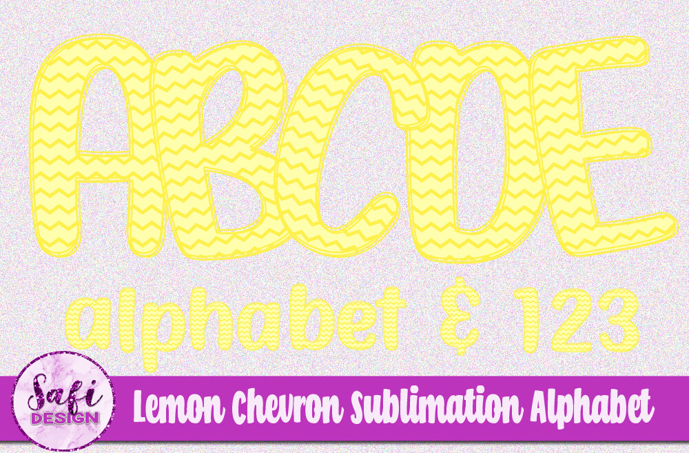 Lemon Chevron Sublimation Alphabet Graphic by Safi Designs · Creative ...