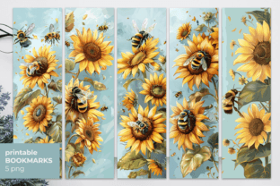 Sunflower Bookmark, Bee Bookmark Graphic by KMarinaDesign · Creative ...