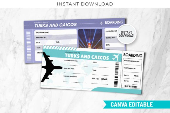 Turks and Caicos Trip Canva Gift Ticket