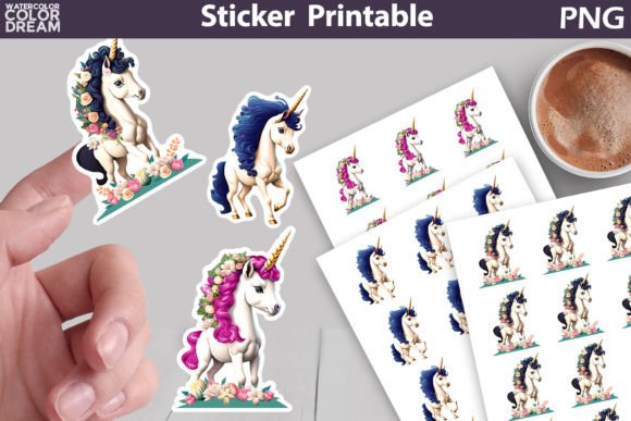 Unicorn Flowers Sticker