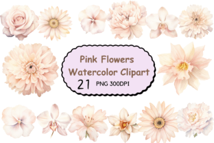 Watercolor Pink Flowers Clipart Graphic by DreamyDesignsCoIN · Creative ...