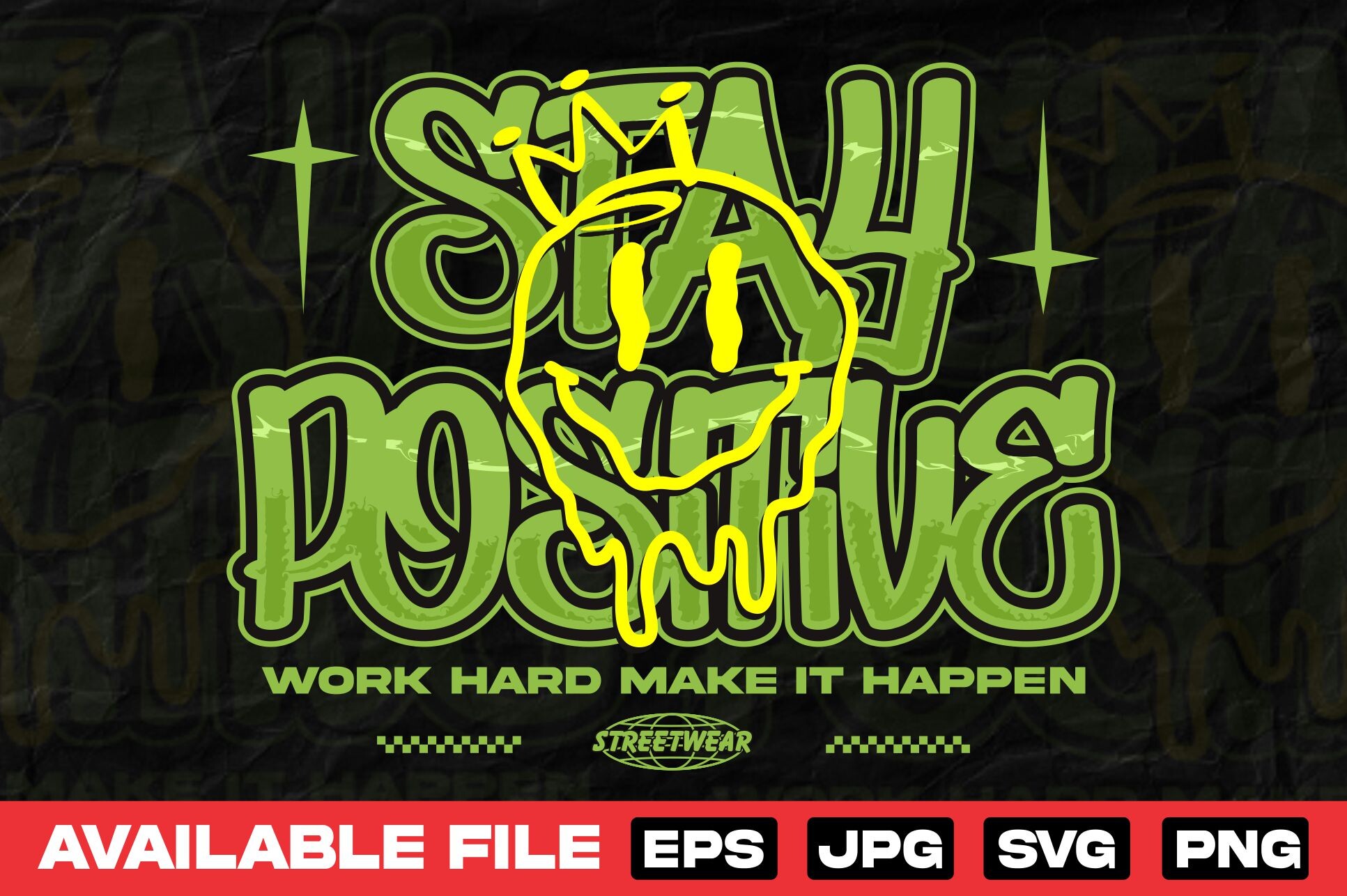 Stay Positive Smiley Face T Shirt Design Graphic by luqart97 · Creative ...