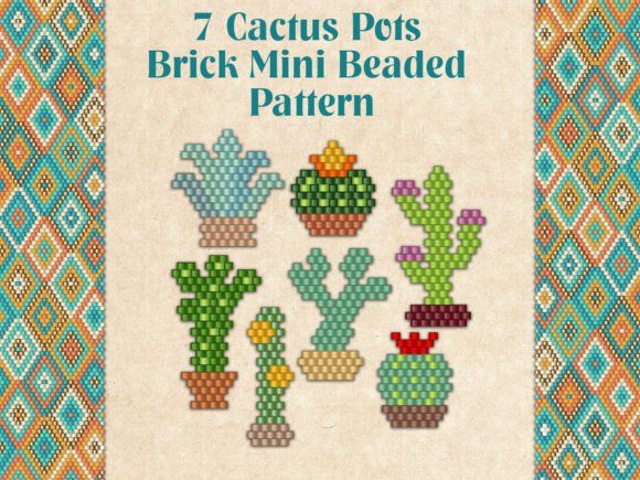 7 Beaded Cactus Pots