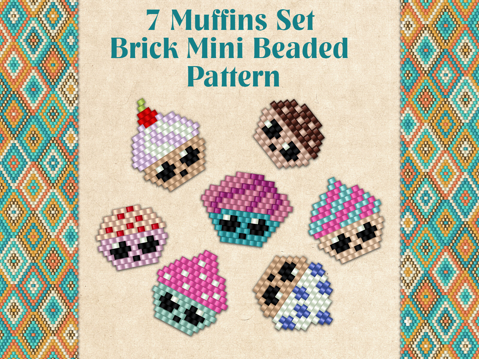 7 Beaded Muffins Set
