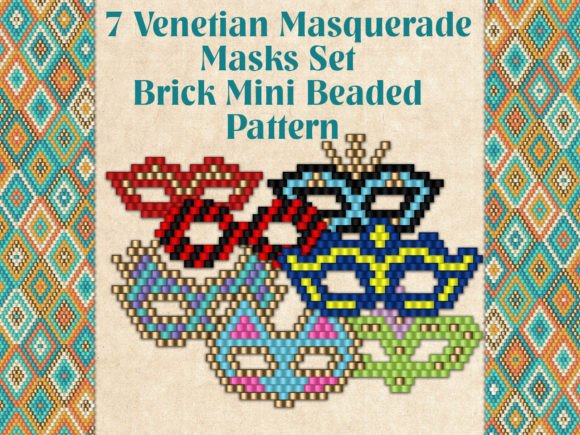 7 Venetian Masquerade Masks Set