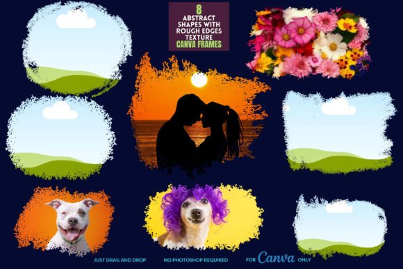 8 Rough Edge Canva Frames