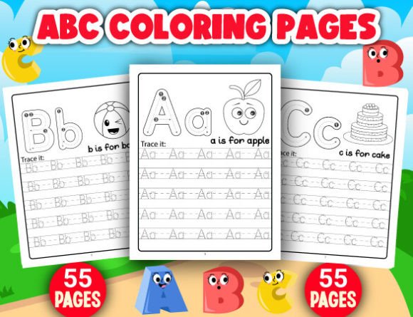 Alphabet Tracing and Coloring Pages