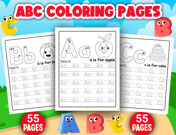 Alphabet Tracing and Coloring Pages