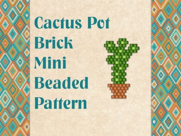Beaded Cactus Pot