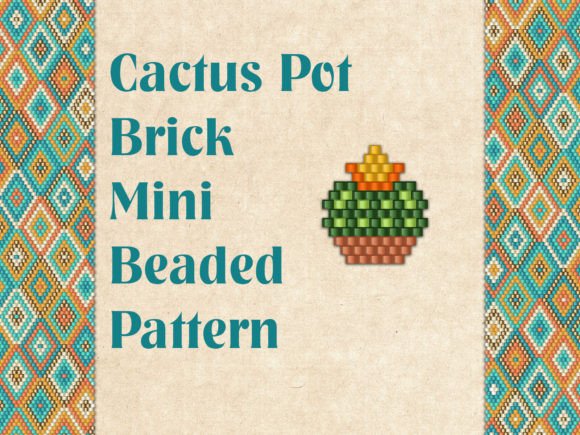 Beaded Cactus Pot