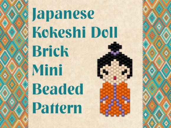 Beaded Japanese Kokeshi Doll