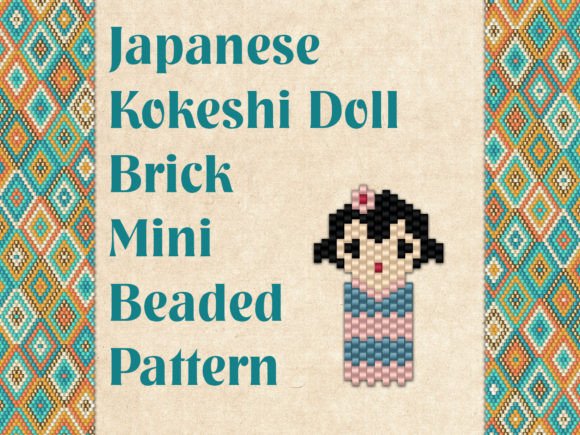 Beaded Japanese Kokeshi Doll