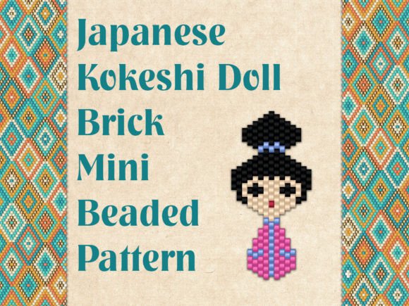 Beaded Japanese Kokeshi Doll