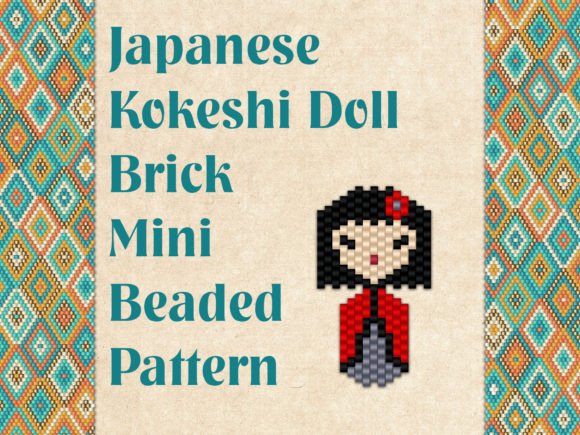 Beaded Japanese Kokeshi Doll