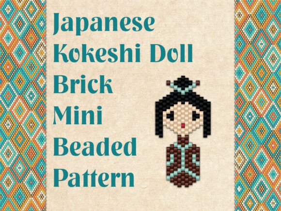 Beaded Japanese Kokeshi Doll
