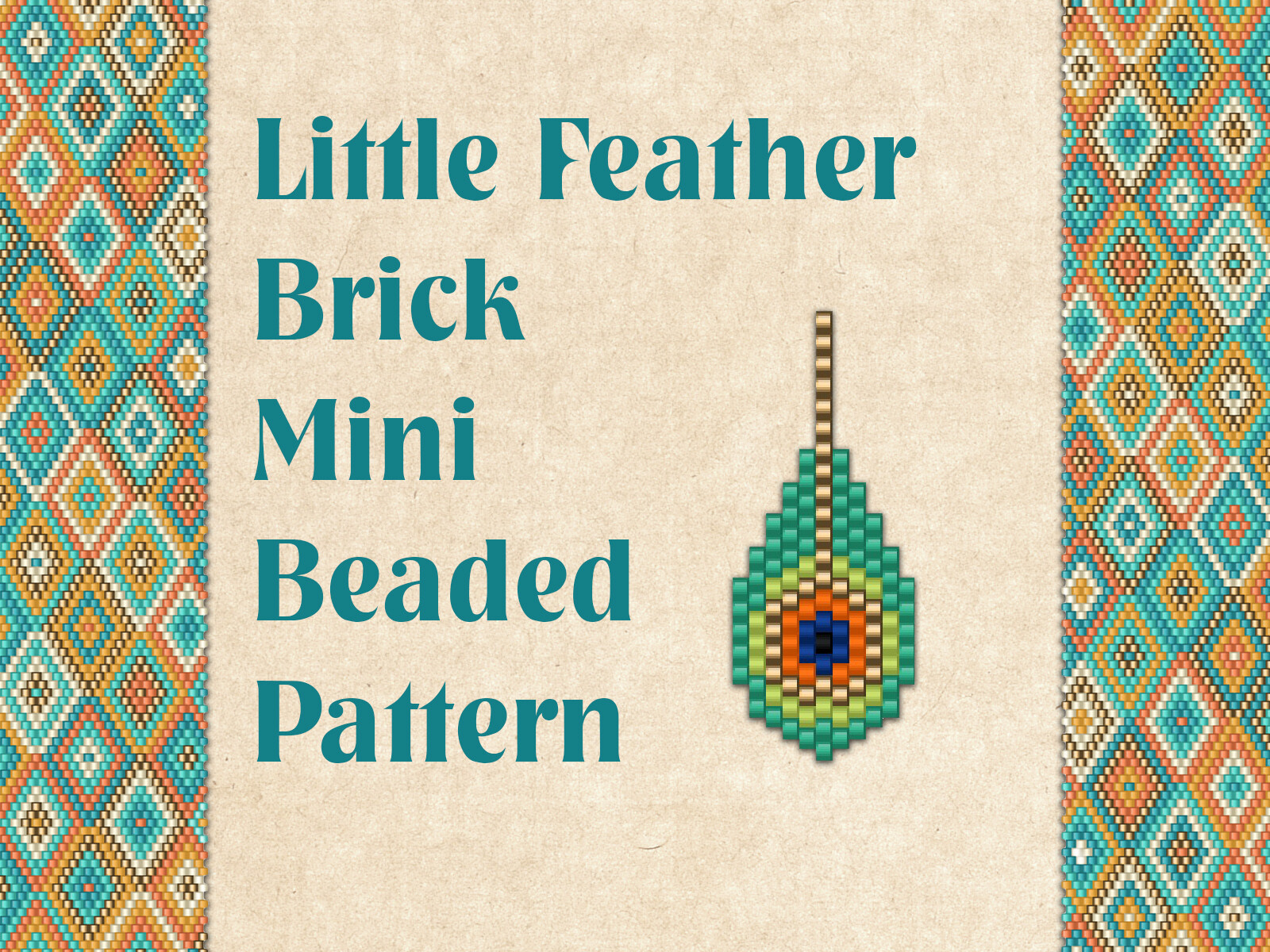 Beaded Little Peacock Feather