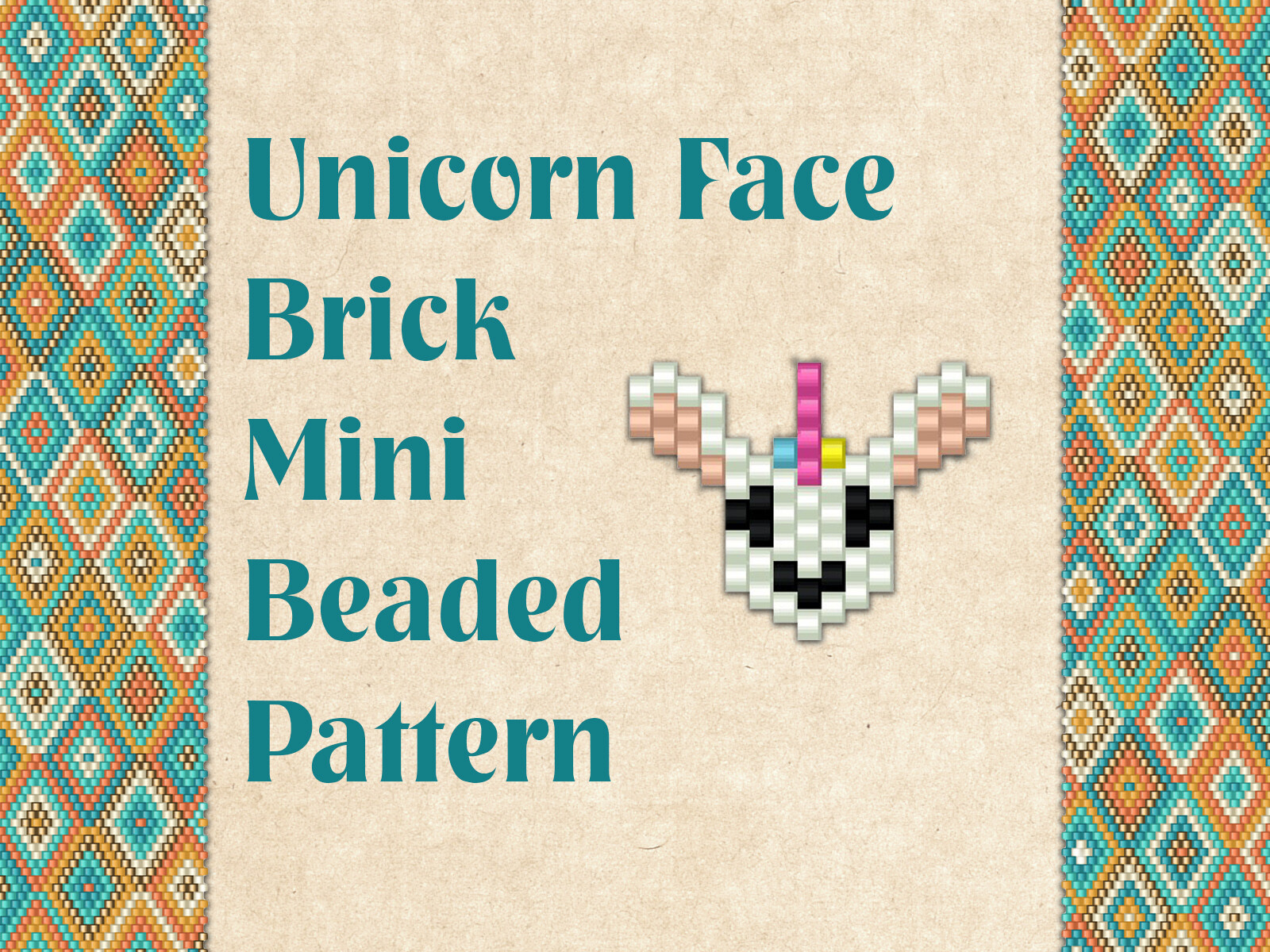 Beaded Unicorn Face