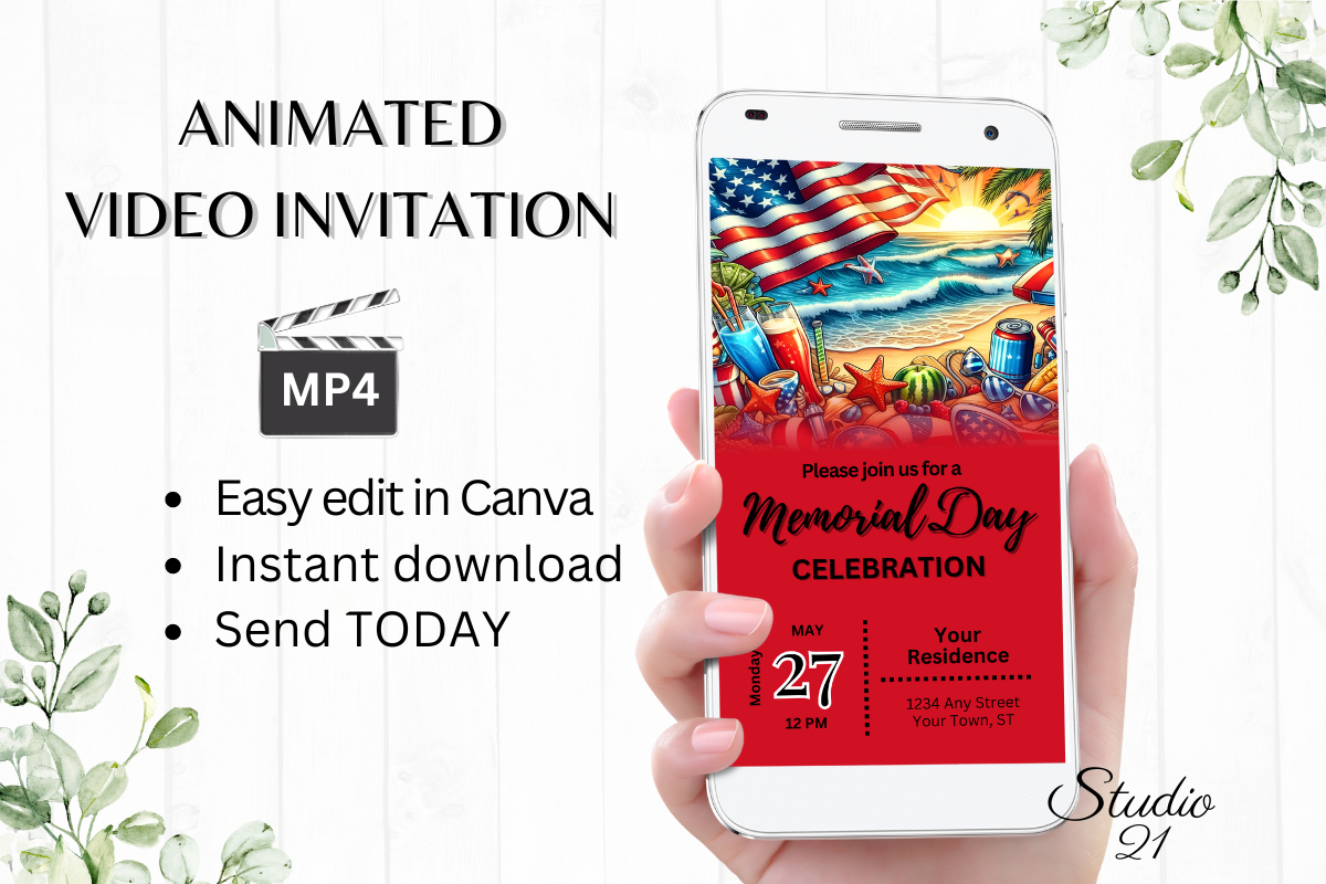 Digital Memorial Day Invitation Graphic by Studio21 · Creative Fabrica